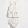 Baby-denim Strawberry Skirtall-set