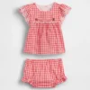 Baby-outfitset van gingham met oogjes