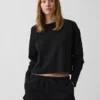 Gebreid oversized cropped T-shirt