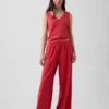 Gebreide broek met wijde pijpen