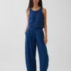 Gemakkelijke broek van katoenen gaasdenim
