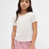 Gerecyclede Pointelle-pyjama-T-shirt voor kinderen