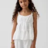 Katoenen gaas tanktop met laagjes voor kinderen