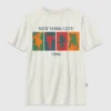 Kinder-T-shirt met vintage-print 'Wintersport'