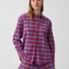 Oversized overhemd met seersucker-ruitmotief