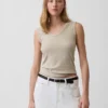 Tanktop met veelkleurige ribbel