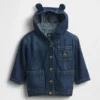 Ultrazacht denimjack met capuchon voor baby’s
