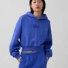 Vintagesoft oversized cropped hoodie met logo
