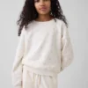 Vintagesoft-sweatshirt met schuine pas en ronde hals voor kinderen