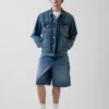 10,5" loszittende denim-carpenter-korte broek