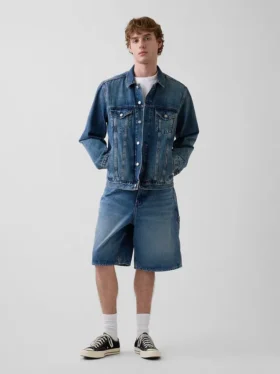 10,5" loszittende denim-carpenter-korte broek