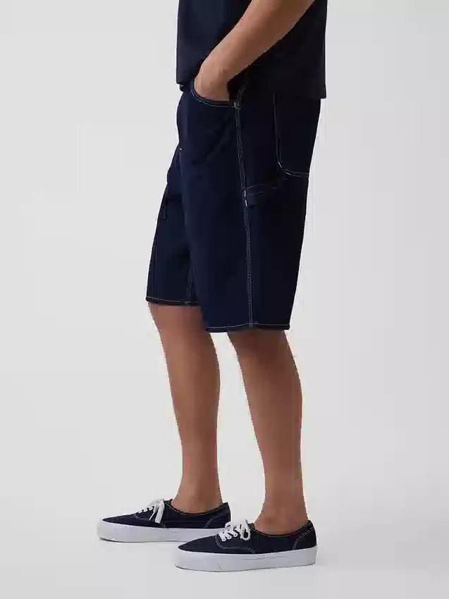 10,5" loszittende denim-carpenter-korte broek