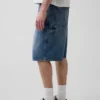 10,5" loszittende denim-carpenter-korte broek