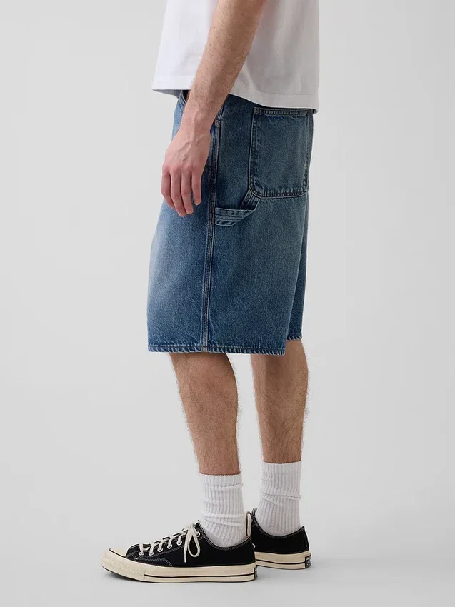 10,5" loszittende denim-carpenter-korte broek