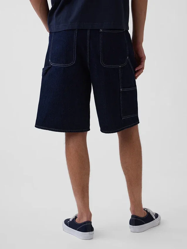 10,5" loszittende denim-carpenter-korte broek