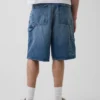 10,5" loszittende denim-carpenter-korte broek