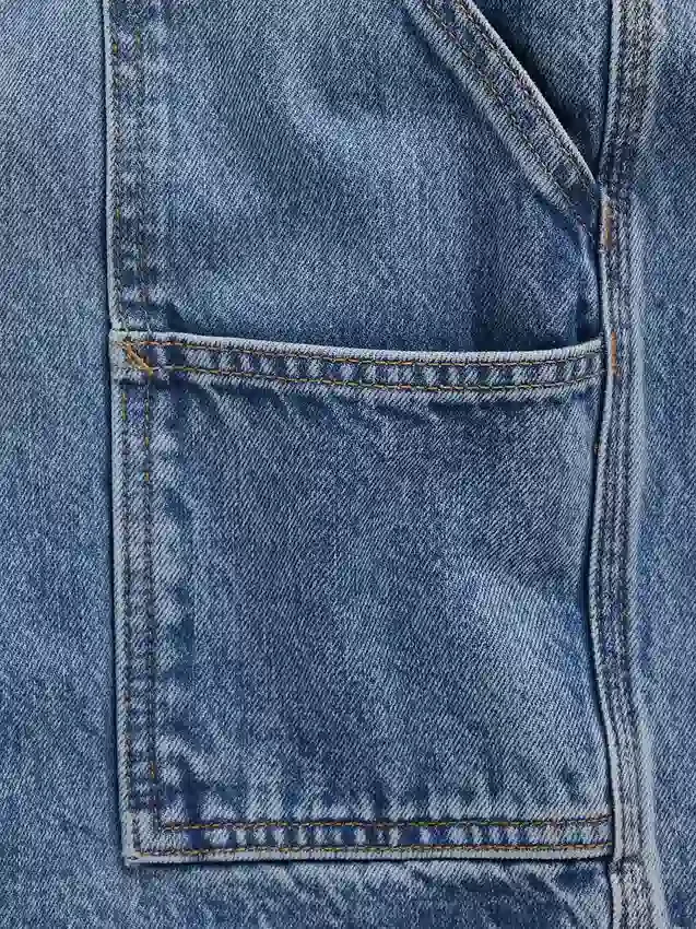 10,5" loszittende denim-carpenter-korte broek