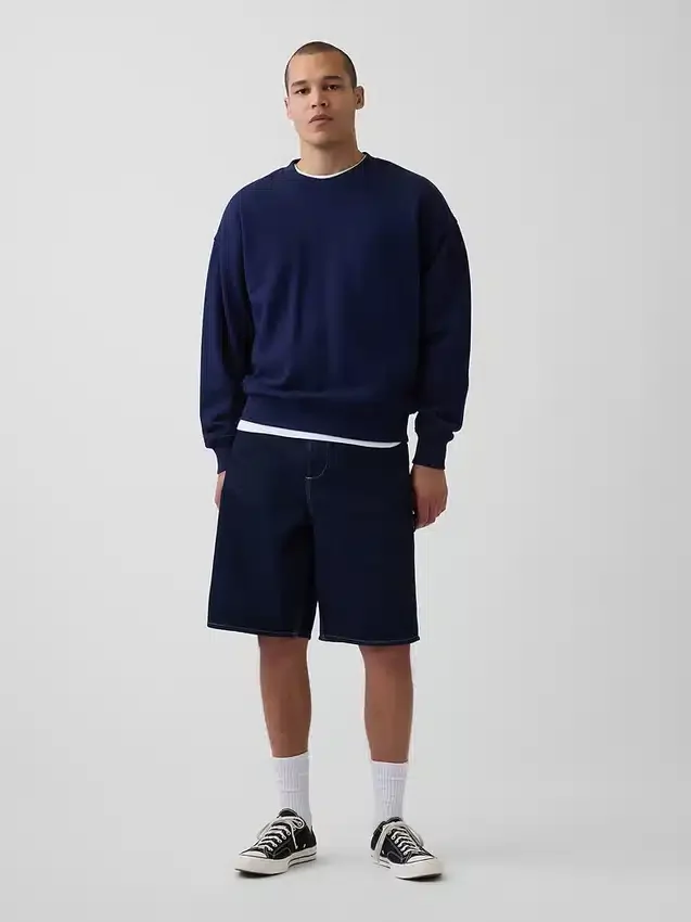 10,5" loszittende denim-carpenter-korte broek