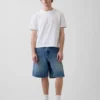 10,5" loszittende denim-carpenter-korte broek