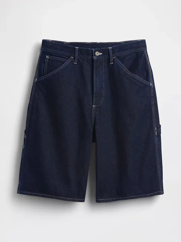 10,5" loszittende denim-carpenter-korte broek