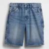 10,5" loszittende denim-carpenter-korte broek
