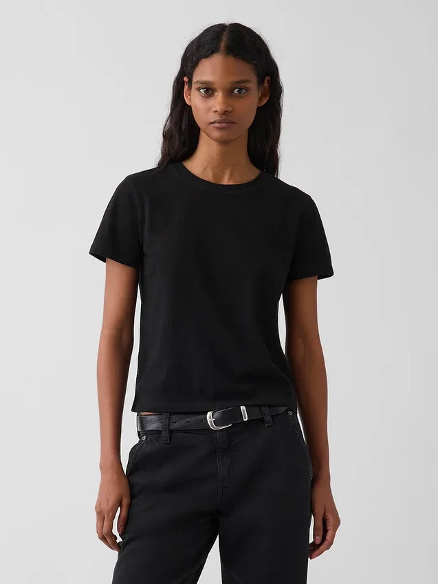 100% katoen, authentiek gekrompen T-shirt