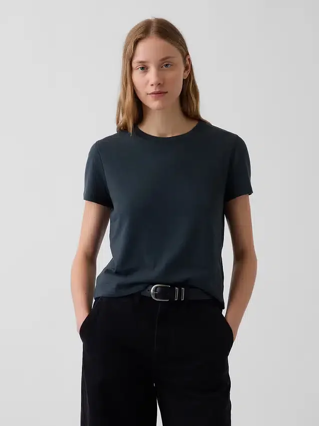 100% katoen, authentiek gekrompen T-shirt