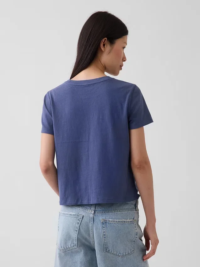 100% katoen, authentiek gekrompen T-shirt