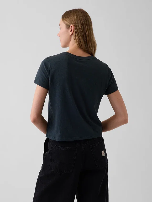 100% katoen, authentiek gekrompen T-shirt