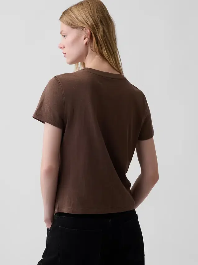 100% katoen, authentiek gekrompen T-shirt