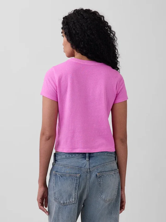 100% katoen, authentiek gekrompen T-shirt