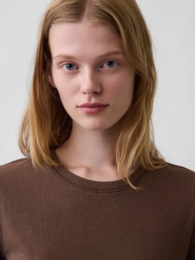 100% katoen, authentiek gekrompen T-shirt