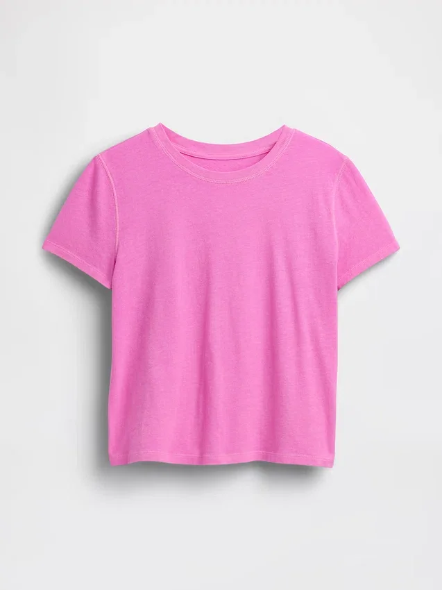 100% katoen, authentiek gekrompen T-shirt