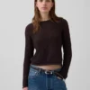 100% katoenen cropped trui met pointelle-patroon