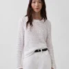 100% katoenen cropped trui met pointelle-patroon