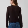 100% katoenen cropped trui met pointelle-patroon