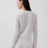 100% katoenen cropped trui met pointelle-patroon