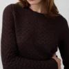 100% katoenen cropped trui met pointelle-patroon