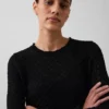100% katoenen cropped trui met pointelle-patroon