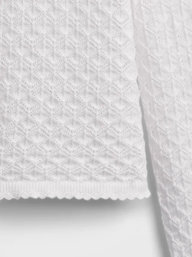 100% katoenen cropped trui met pointelle-patroon