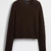 100% katoenen cropped trui met pointelle-patroon