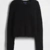 100% katoenen cropped trui met pointelle-patroon