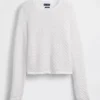 100% katoenen cropped trui met pointelle-patroon