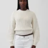 100% katoenen cropped trui met tonvormige mouwen