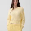 100% katoenen cropped trui met tonvormige mouwen