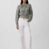 100% katoenen cropped trui met tonvormige mouwen