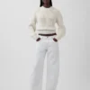 100% katoenen cropped trui met tonvormige mouwen