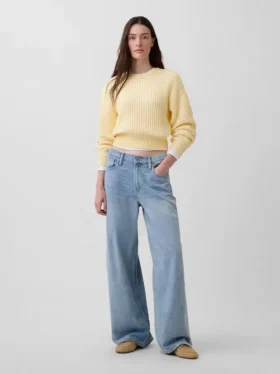 100% katoenen cropped trui met tonvormige mouwen