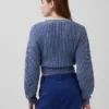 100% katoenen cropped trui met tonvormige mouwen