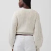 100% katoenen cropped trui met tonvormige mouwen